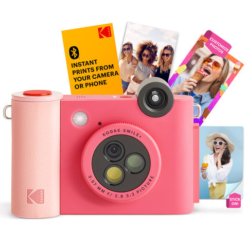 Kodak Smile+ 2x3 Digital Instant Camera with Mobile Photo Printer - fuchsia